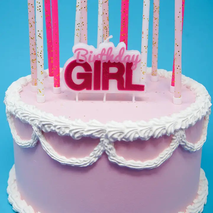 Birthday Girl Decal Candle