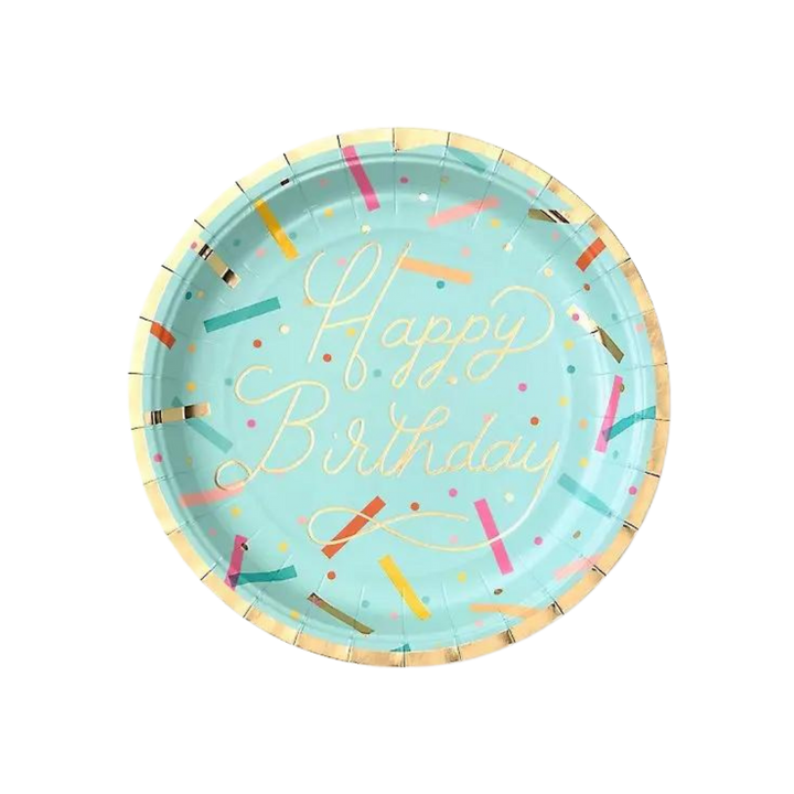 Blue Birthday Sprinkles Large Dinner Plates