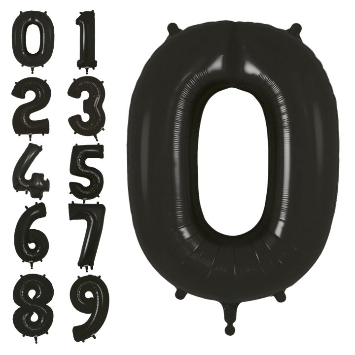 Black Number 0 - 9 Foil Balloon, 34in