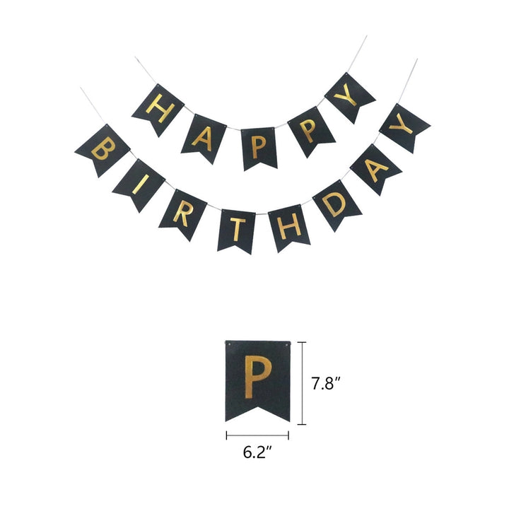 Black & Gold Birthday Decoration Kit - (80pk)