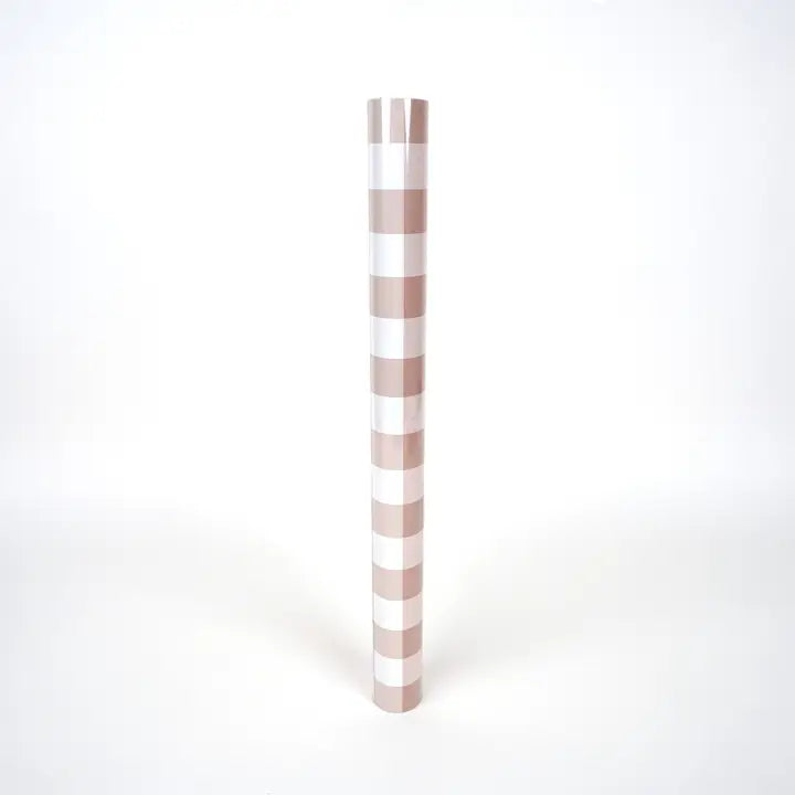 Brown Gingham Paper Table Runner