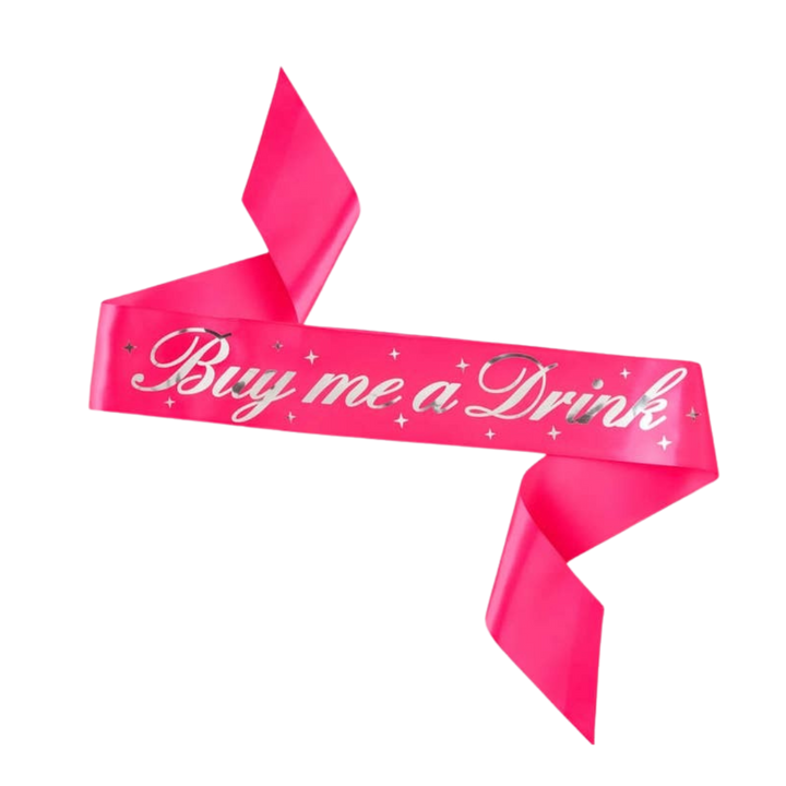 Buy Me A Drink Silver Stars Party Sash