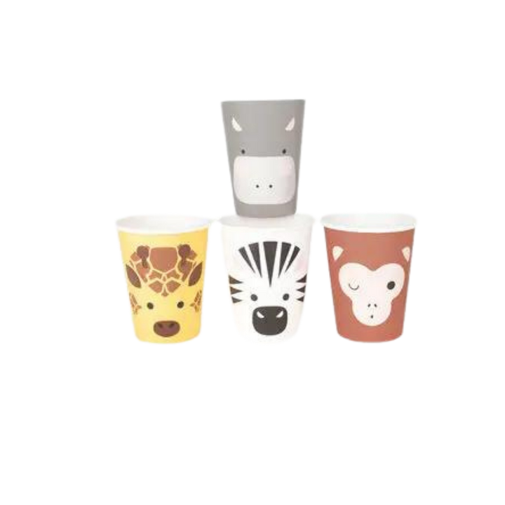 Multicolored Safari Animals Cups