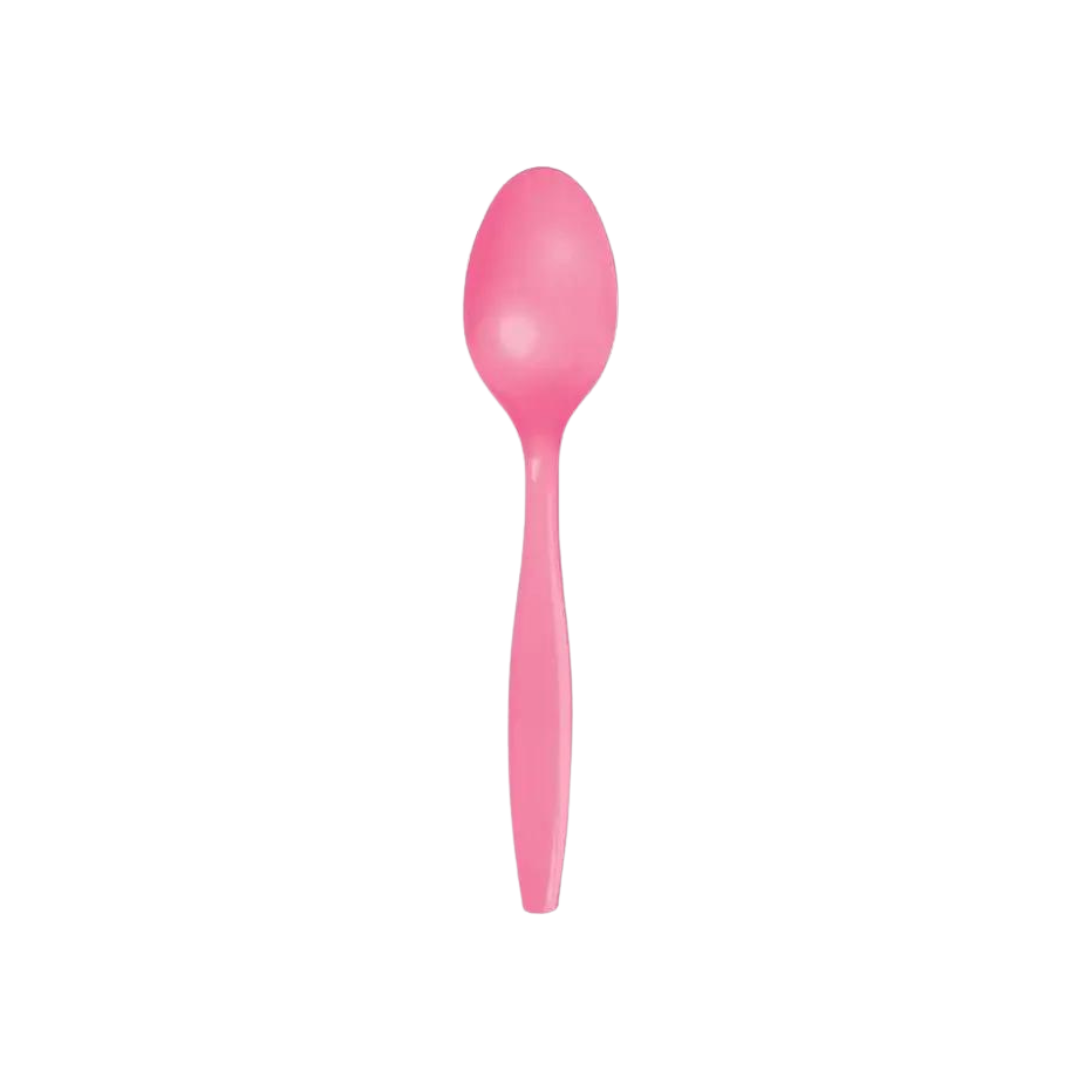 Candy Pink Plastic Spoons