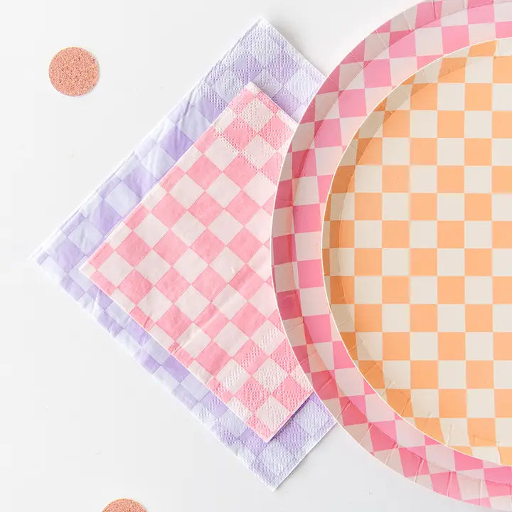 Tickle Me Pink Check It! Napkins - 2 Sizes