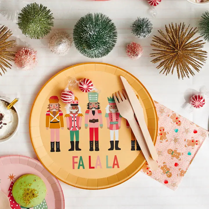 Multicolored Christmas Characters Small Appetizer Dessert Plates