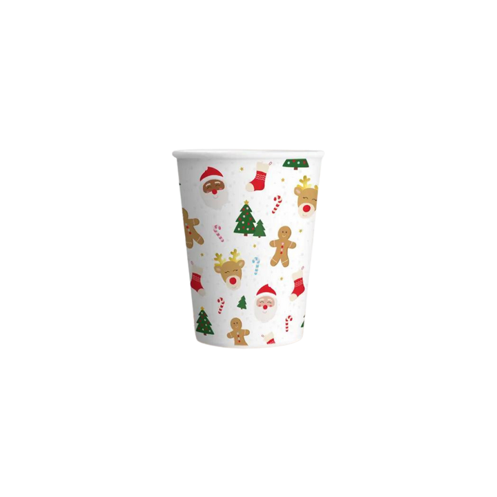 White Red and Green Classic Christmas Icon Cups