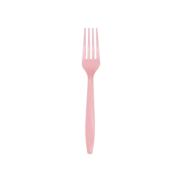 Classic Pink Plastic Forks