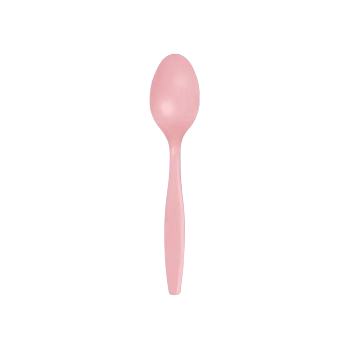 Classic Pink Plastic Spoons