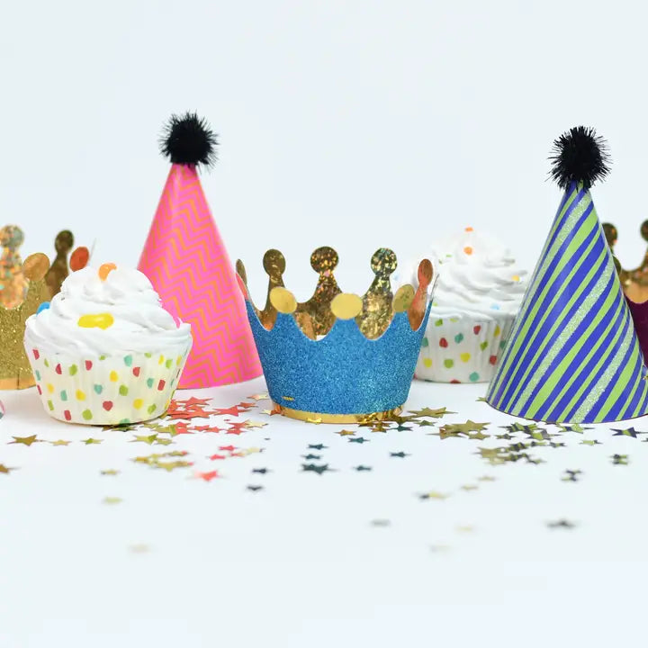 Colorful Mini Crowns - (8pk)