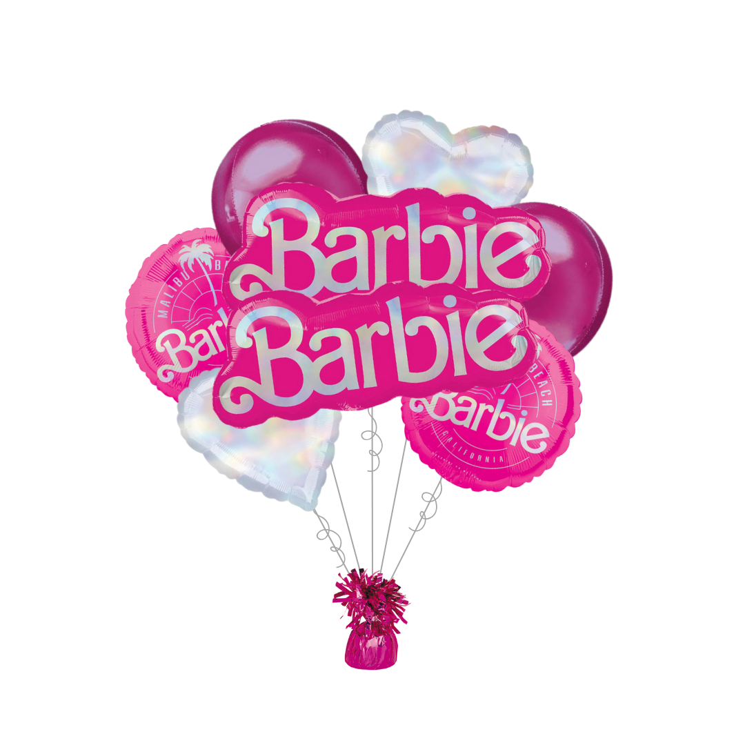 Premium Barbie Foil Balloon Bundle with Balloon Weight