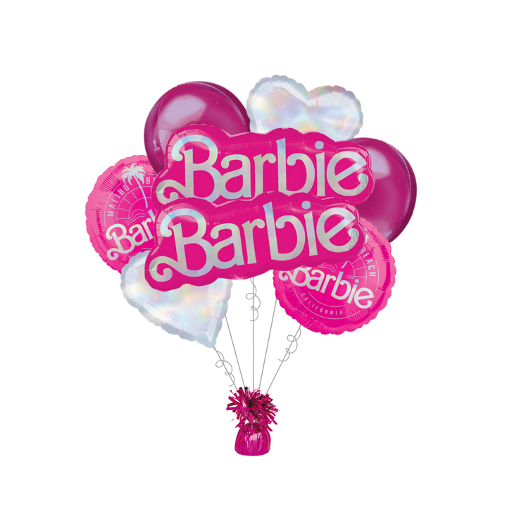 Premium Barbie Foil Balloon Bundle with Balloon Weight