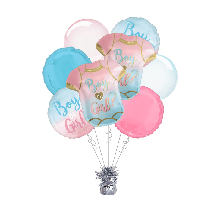 Premium The Big Reveal Foil Balloon Bundle with Balloon Weight