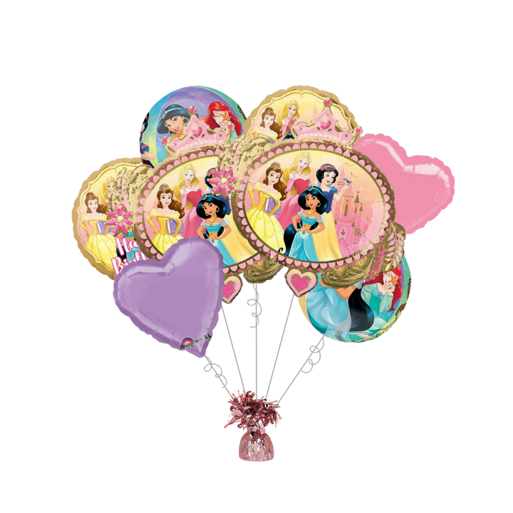 Premium Disney Princess Foil Balloon Bundle with Balloon Weight - Once Upon A Time