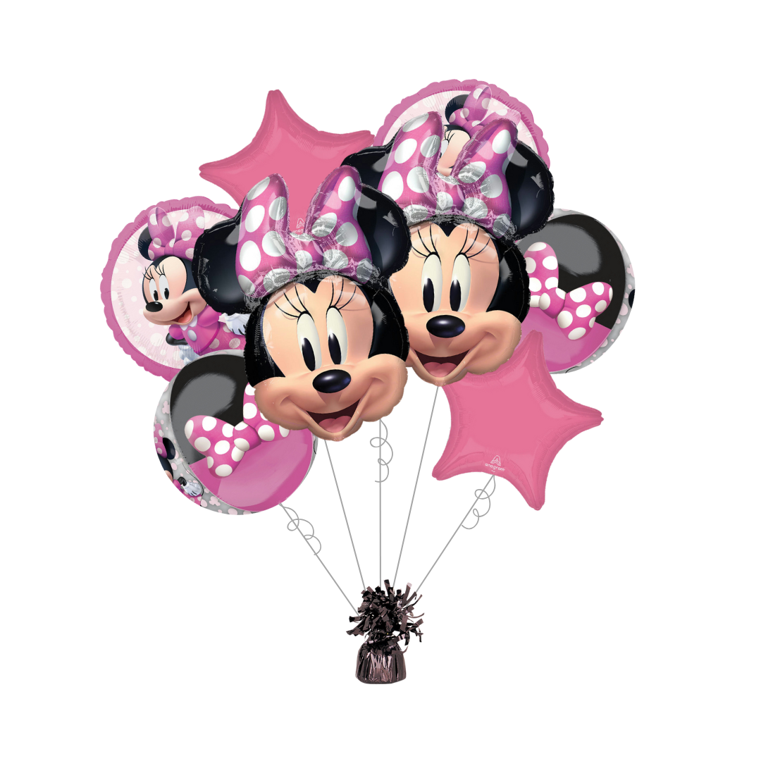 Premium Minnie Mouse Forever Foil Balloon Bundle with Balloon Weight