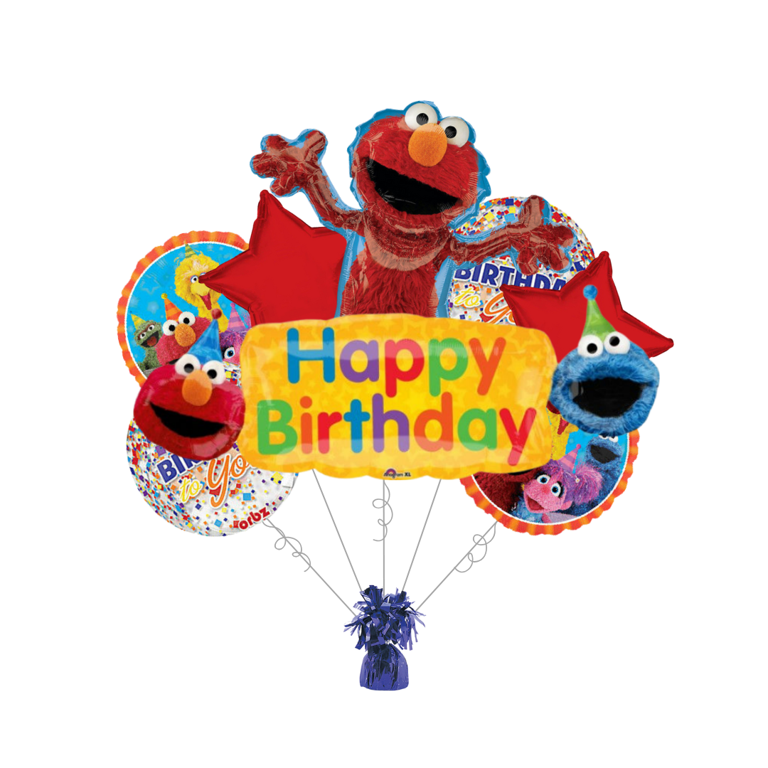 Premium Sesame Street 2 Birthday Foil Balloon Bundle with Balloon Weight