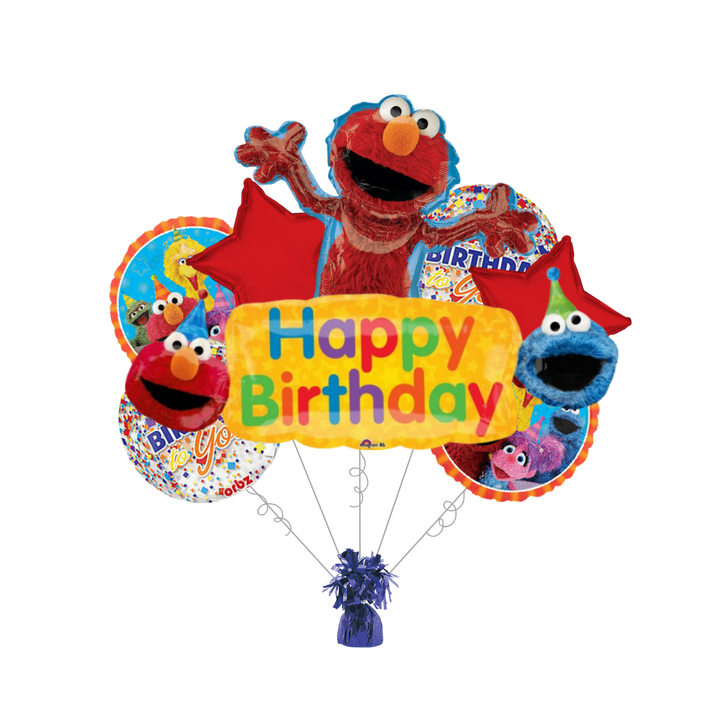 Premium Sesame Street 2 Birthday Foil Balloon Bundle with Balloon Weight