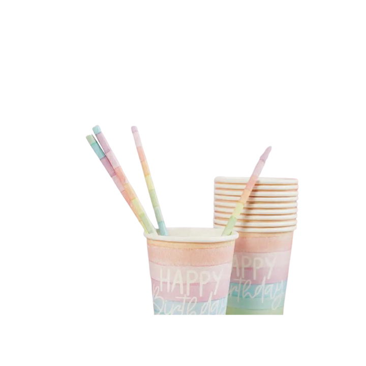 Eco Rainbow Paper Straws - (20pk)