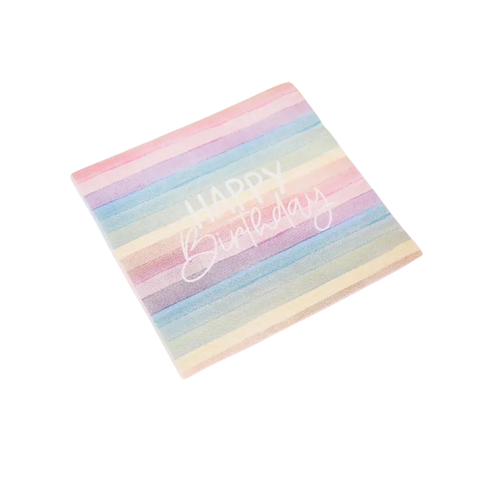 Eco Rainbow 'Happy Birthday' Dinner Napkins