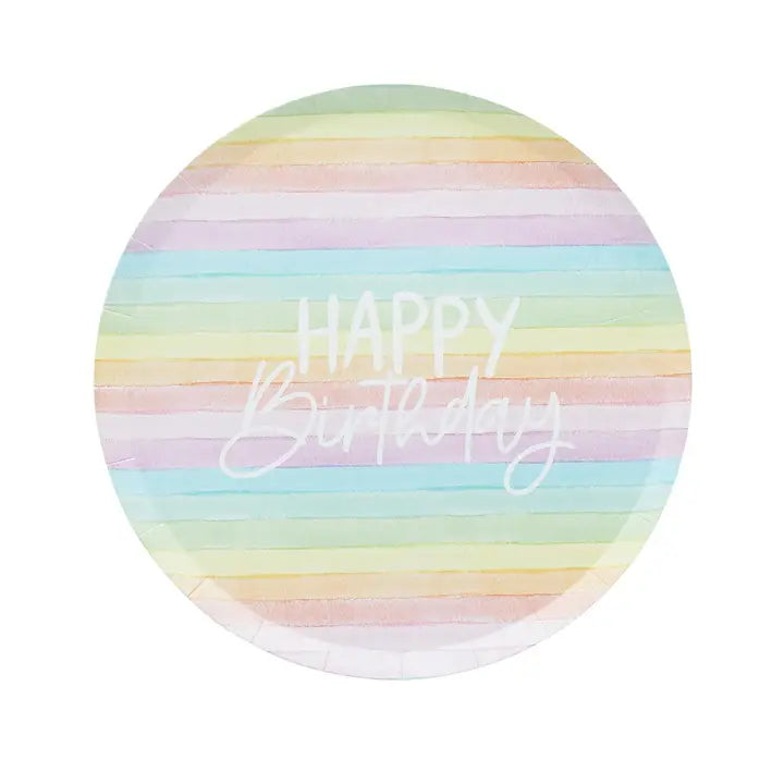 Rainbow 'Happy Birthday' Eco Large Dinner Plates