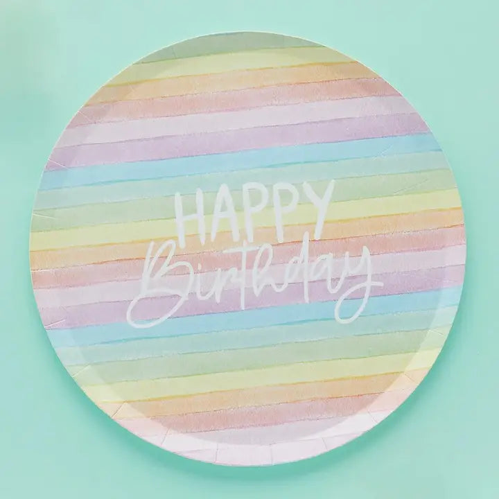 Rainbow 'Happy Birthday' Eco Large Dinner Plates