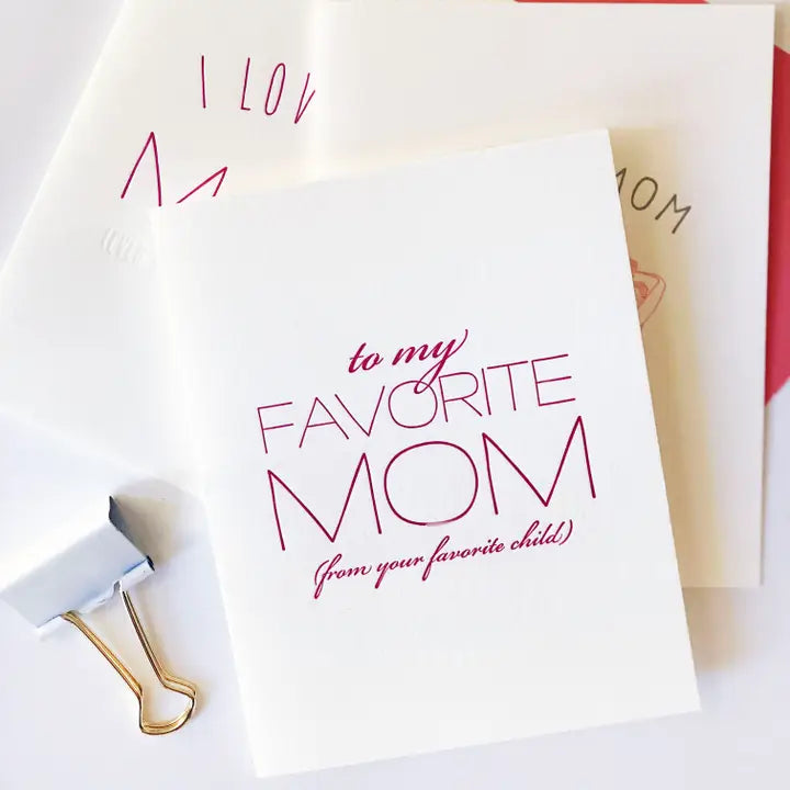 Favorite Mom - Letterpress Mother's Day Greeting Card