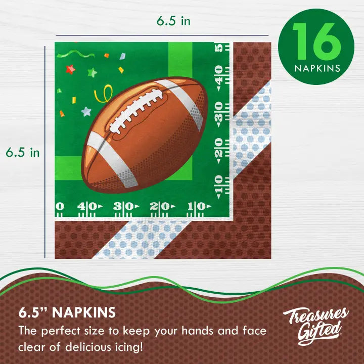 Green and Brown Football Theme Dinner Napkins