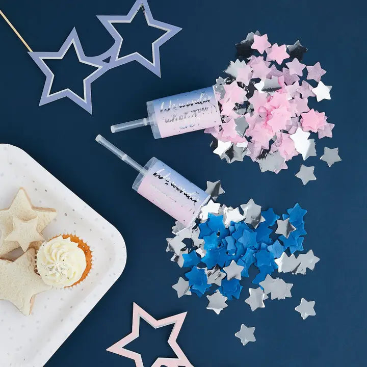 Gender Reveal Confetti Push Pops - (2pk)