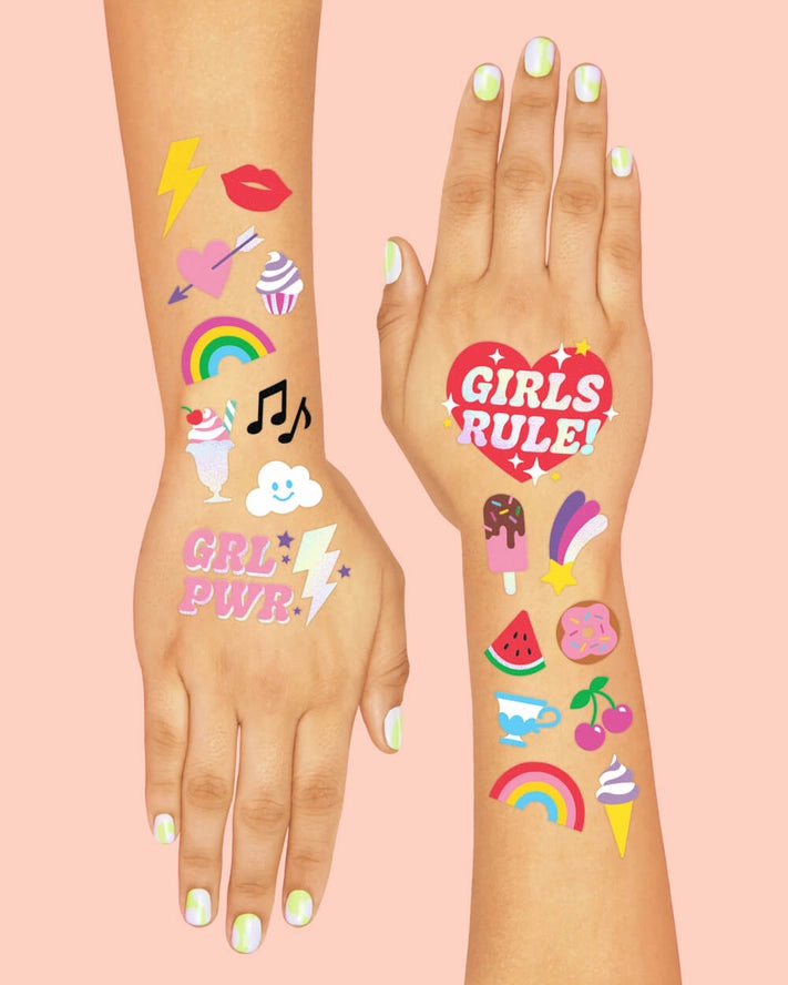 Girl Foil Kids Temporary Tattoos