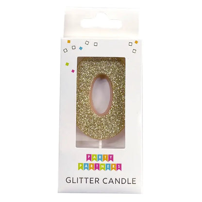 Gold Glitter Candle Set 0-9