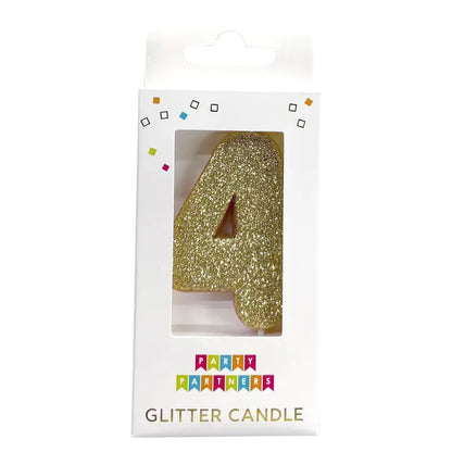 Gold Glitter Candle Set 0-9