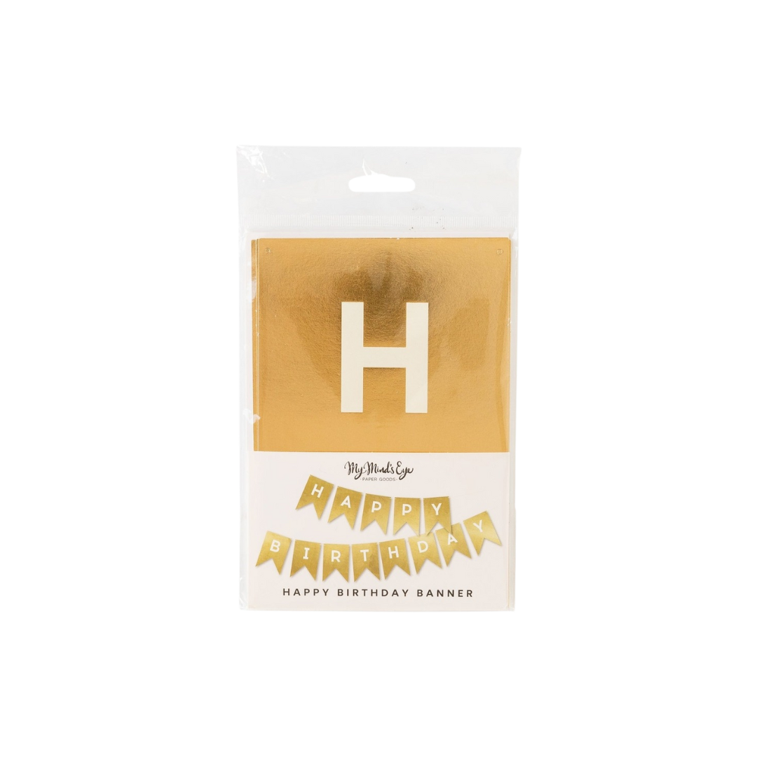 Gold Foil "Happy Birthday" Word Banner