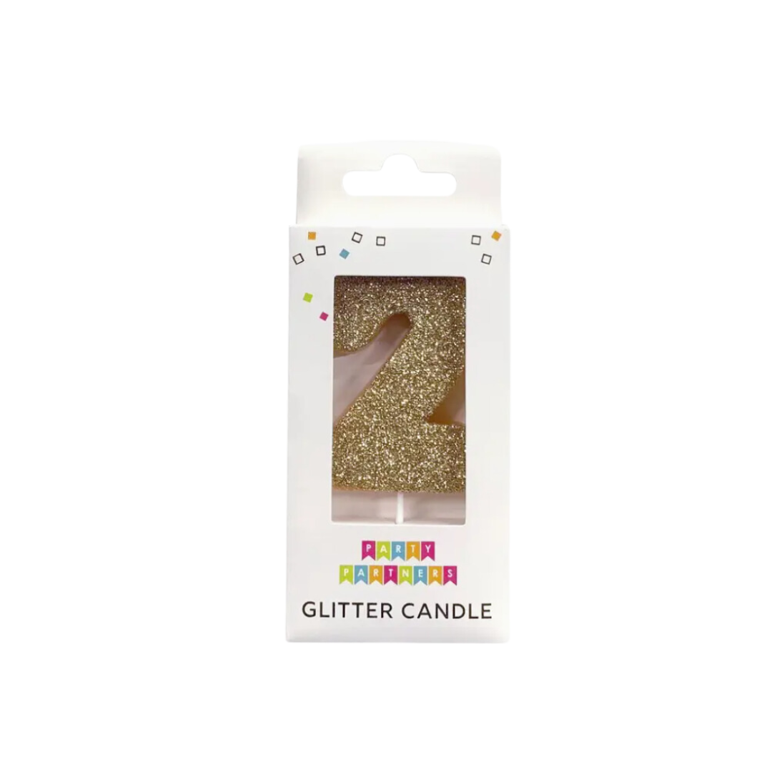 Gold Glitter 0-9 Number Candles