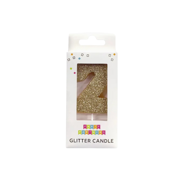 Gold Glitter 0-9 Number Candles