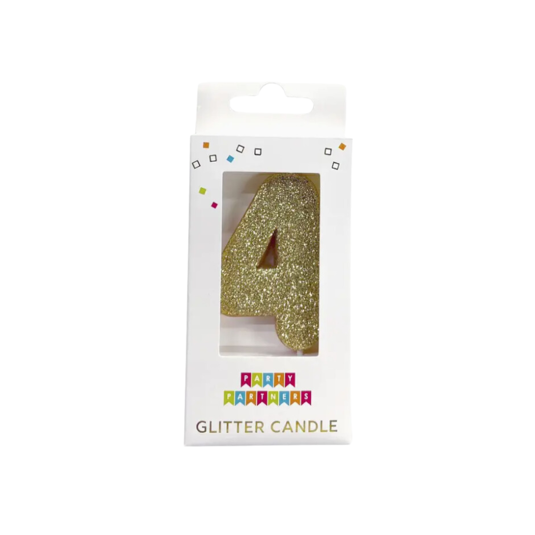 Gold Glitter 0-9 Number Candles