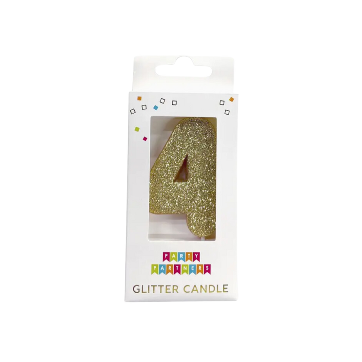 Gold Glitter 0-9 Number Candles