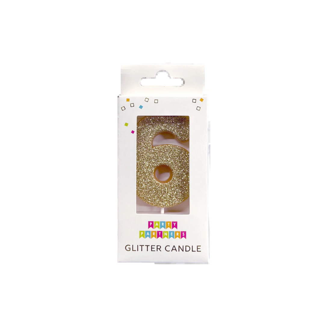 Gold Glitter 0-9 Number Candles