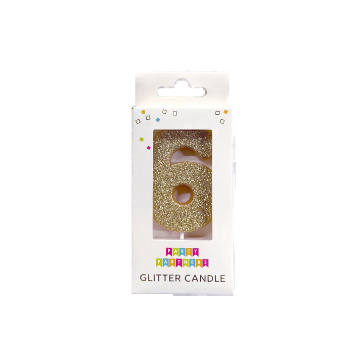 Gold Glitter 0-9 Number Candles