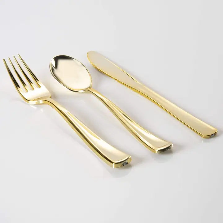 Gold Plastic Cutlery Combo Set - (60pk)