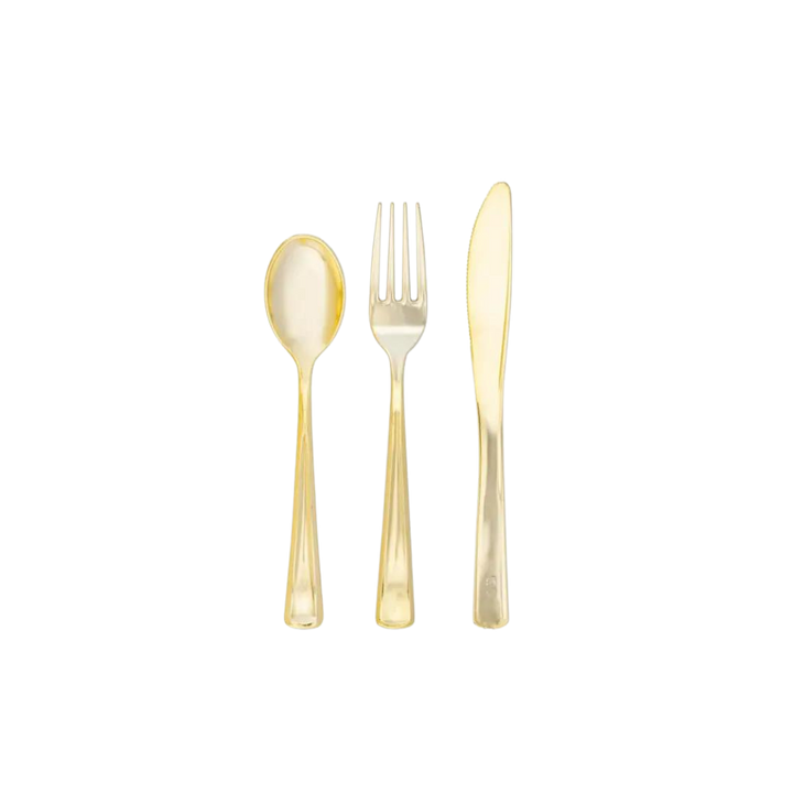 Gold Plastic Cutlery Combo Set - (60pk)