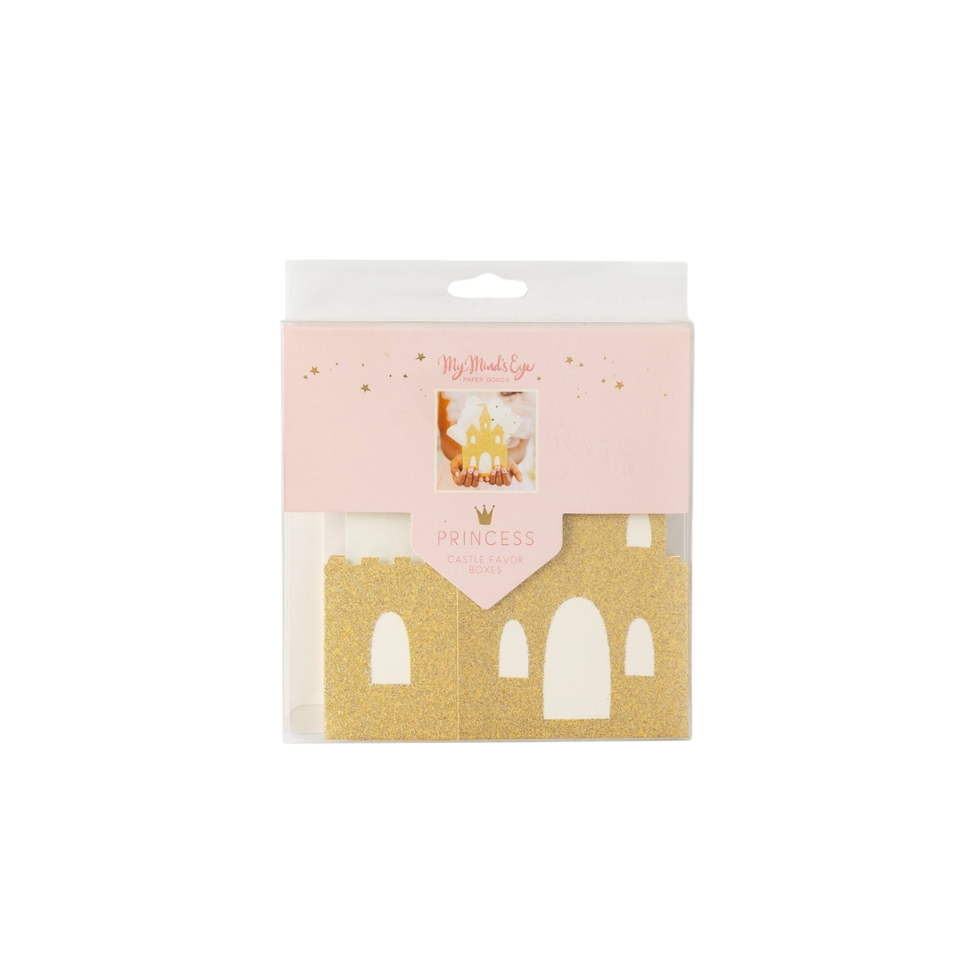 Gold Princess Castle Favor Box