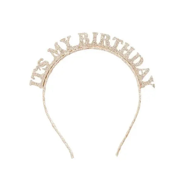 "It's My Birthday" Gold Glitter Headband