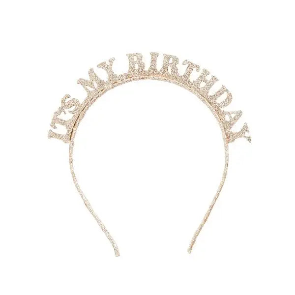 Gold 'It My Birthday' Glittery Headband