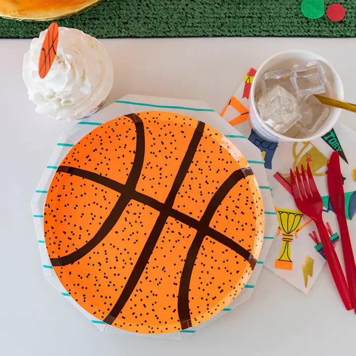 Orange Good Sport Basketball Small Appetizer Dessert Plates