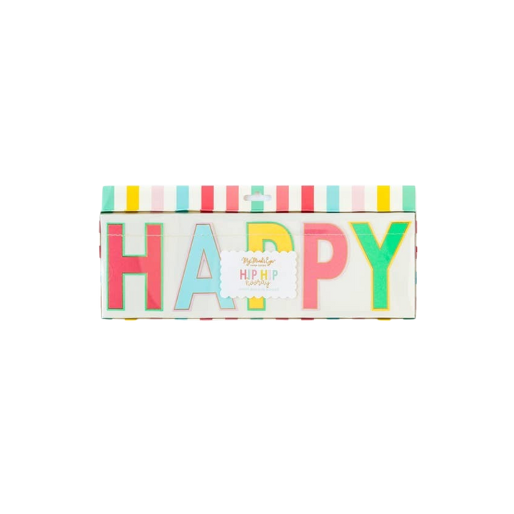 Multicolor Hip Hip Hooray "Happy Birthday" Banner