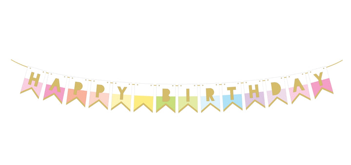 Pink and White "Happy Birthday" Banner