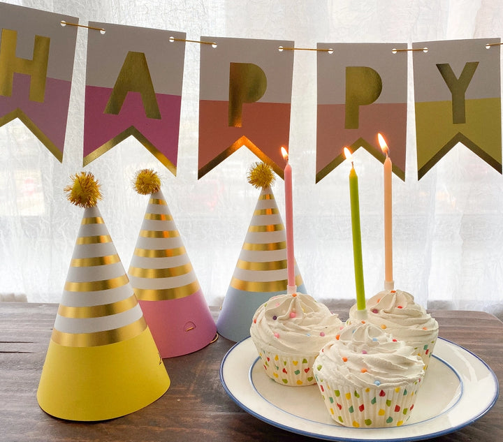 Pink and White "Happy Birthday" Banner