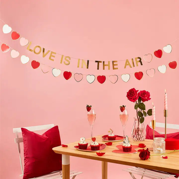 Pink and Red Heart Garland