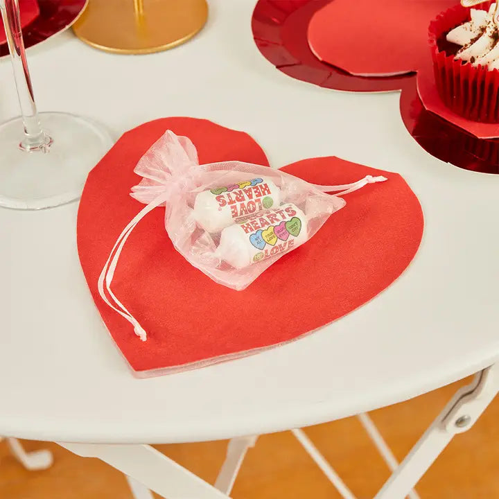 Red Heart Shaped Dinner Napkins