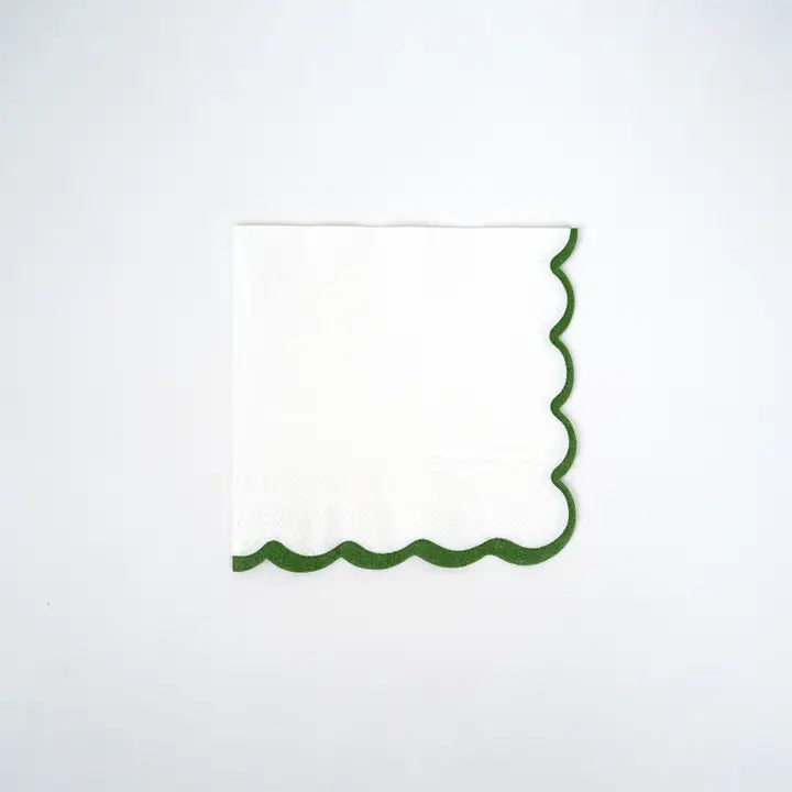 Holiday Colors Scallop Cocktail Napkins